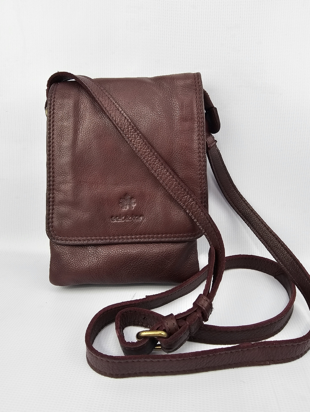 Oak & Tan Burgundy Leather Small Crossbody Bag